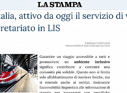 Trenitalia, attivo da oggi il servizio di video-interpretariato in LIS